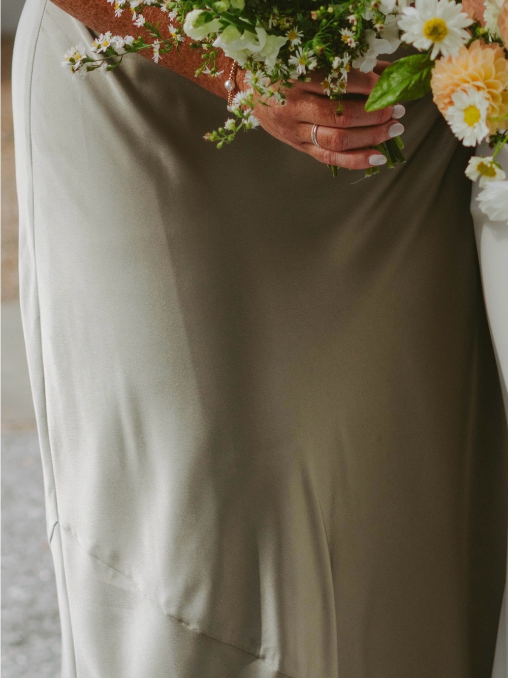 Show me your mumu Tiffany dress maxi in Sage Green; Satin Slip Dress - Picture 3 of 4